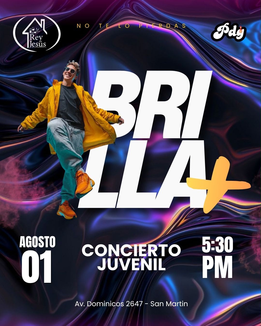 Flyer oficial del concierto cristiano BRILLA +